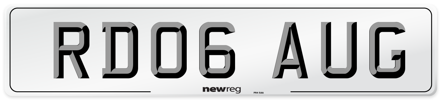 RD06 AUG Number Plate from New Reg